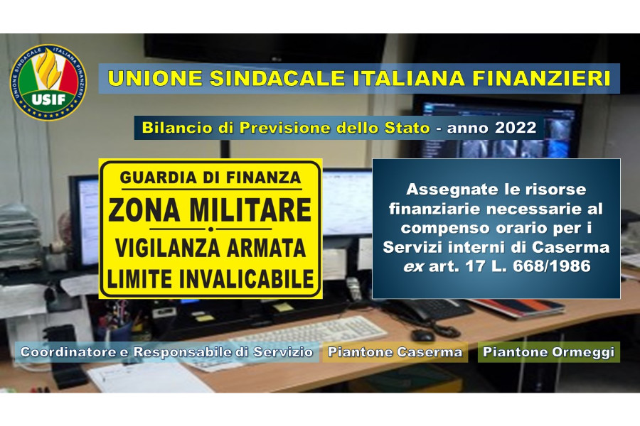 Compenso orario per servizi interni di Caserma (HLM)