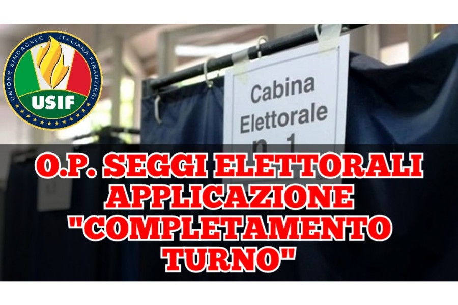 O.P. SEGGI ELETTORALI: COMPLETAMENTO PRESTAZIONE GIORNALIERA PROGRAMMATA. O.P. SEGGI ELETTORALI: COMPLETAMENTO PRESTAZIONE GIORNALIERA PROGRAMMATA.