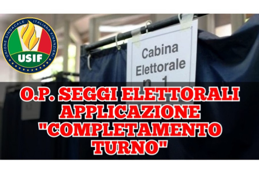 OP seggi elettorali: completamento prestazione giornaliera programmata OP seggi elettorali: completamento prestazione giornaliera programmata