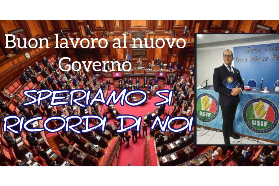 ELEZIONI, USIF: “BUON LAVORO AL NUOVO GOVERNO. SPERIAMO SI RICORDI DI NOI” ELEZIONI, USIF: “BUON LAVORO AL NUOVO GOVERNO. SPERIAMO SI RICORDI DI NOI”