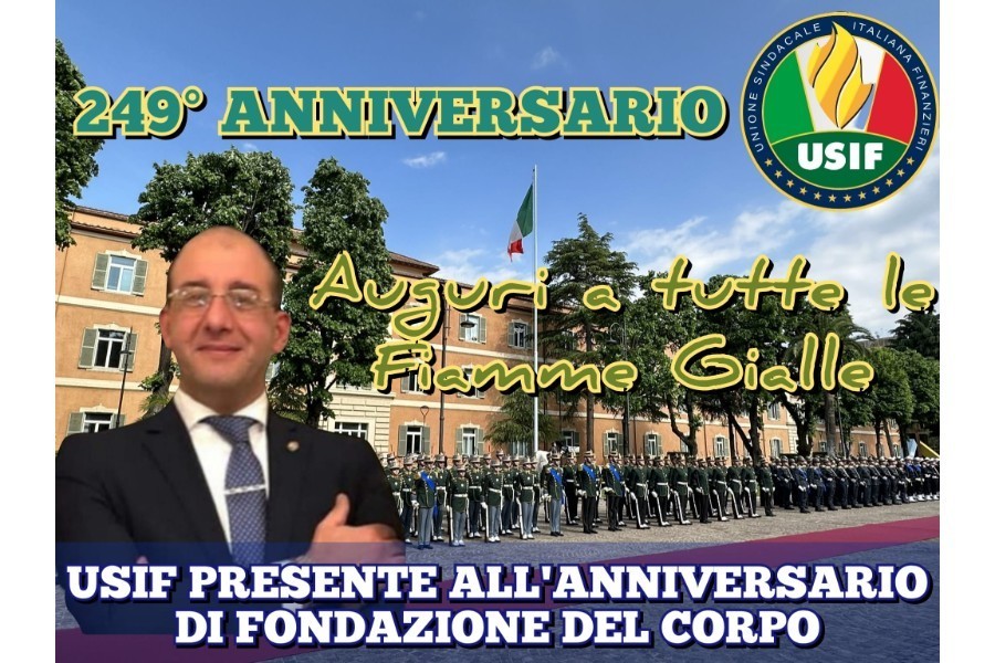 GDF, USIF: SINDACATI PRIMA VOLTA NELLA STORIA PRESENTI ALL’ANNIVERSARIO FONDAZIONE DEL CORPO GDF, USIF: SINDACATI PRIMA VOLTA NELLA STORIA PRESENTI ALL’ANNIVERSARIO FONDAZIONE DEL CORPO