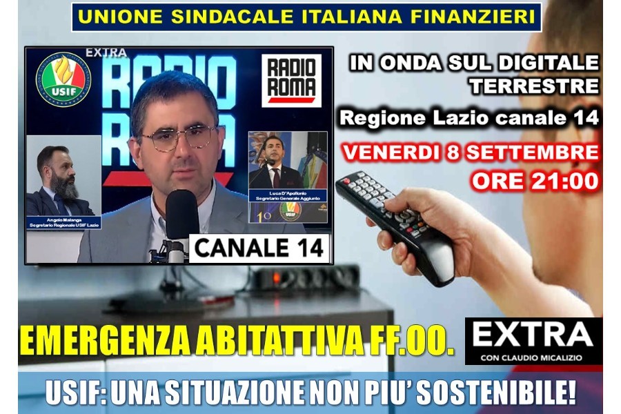 EMERGENZA ABITATIVA FORZE DELL’ORDINE, USIF A RADIO ROMA TELEVISION: UNA SITUAZIONE NON PIU’ SOSTENIBILE PER I COLLEGHI! EMERGENZA ABITATIVA FORZE DELL’ORDINE, USIF A RADIO ROMA TELEVISION: UNA SITUAZIONE NON PIU’ SOSTENIBILE PER I COLLEGHI!