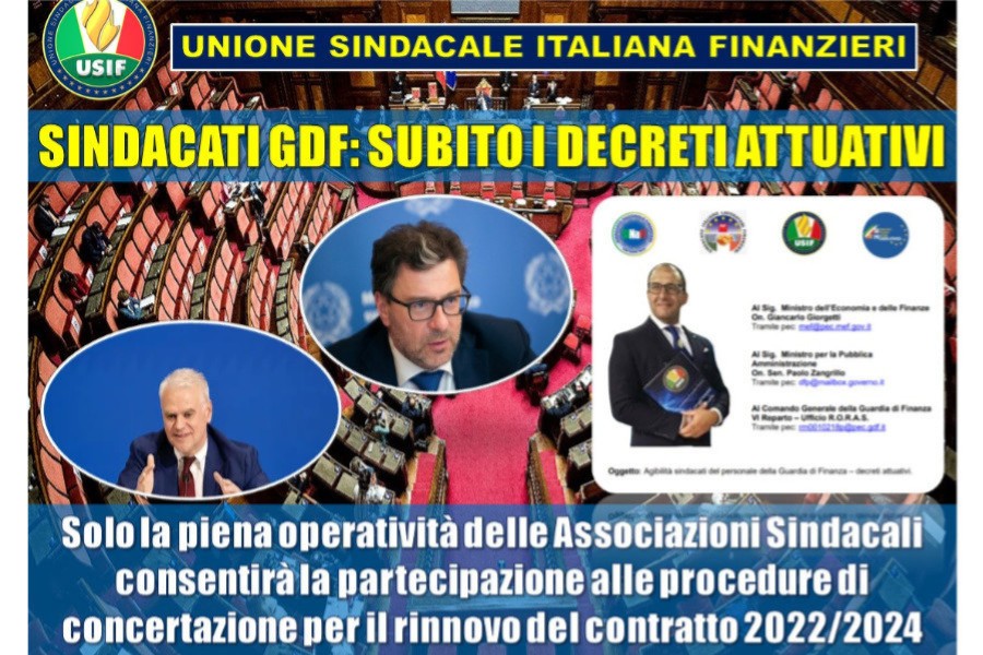 USIF:I SINDACATI DELLA GUARDIA DI FINANZA SCRIVONO AI MINISTRI GIORGETTI E ZANGRILLO PER RIVENDICARE LA PIENA OPERATIVITA' USIF:I SINDACATI DELLA GUARDIA DI FINANZA SCRIVONO AI MINISTRI GIORGETTI E ZANGRILLO PER RIVENDICARE LA PIENA OPERATIVITA'