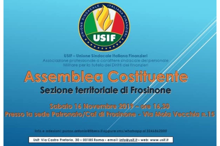 Costituzione Sezione Territoriale di Frosinone Costituzione Sezione Territoriale di Frosinone